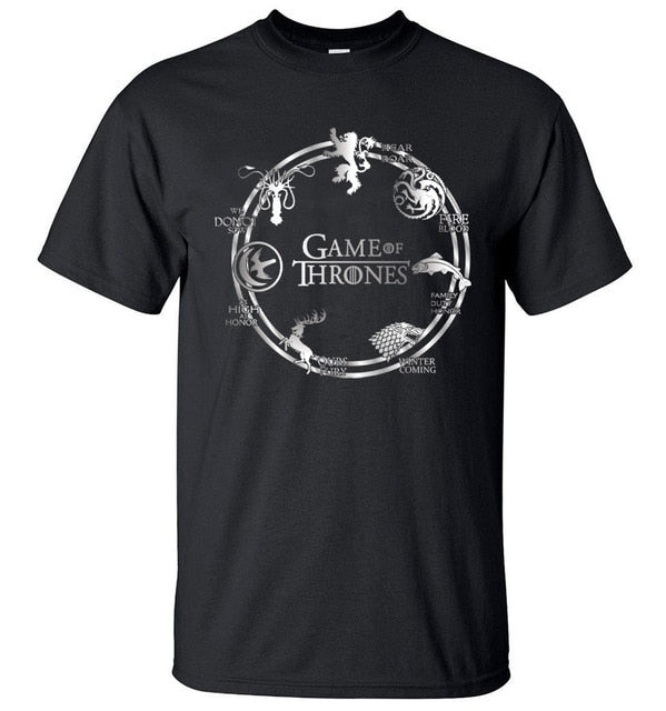 Game of Thrones Men T Shirt 2019 Summer Hip Hop Men Short Sleeve Shirt 100% Cotton High Quality Men T-Shirts Camiseta Masculsino