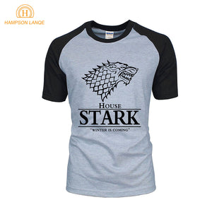 hot sale Game of Thrones raglan tee House Stark letters Winter Is Coming t shirt 2019 summer hot sale 100% cotton top tees S-2XL