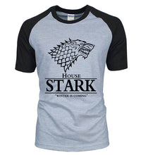 Load image into Gallery viewer, hot sale Game of Thrones raglan tee House Stark letters Winter Is Coming t shirt 2019 summer hot sale 100% cotton top tees S-2XL