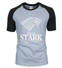 Load image into Gallery viewer, hot sale Game of Thrones raglan tee House Stark letters Winter Is Coming t shirt 2019 summer hot sale 100% cotton top tees S-2XL