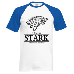 hot sale Game of Thrones raglan tee House Stark letters Winter Is Coming t shirt 2019 summer hot sale 100% cotton top tees S-2XL