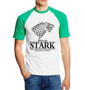 hot sale Game of Thrones raglan tee House Stark letters Winter Is Coming t shirt 2019 summer hot sale 100% cotton top tees S-2XL