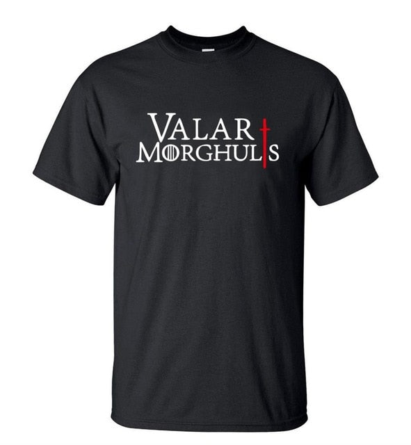 hot sale Game of Thrones Valar Morghulis Printes T-shirt 2019 Summer Fashion Casual Short Sleeve O-neck Men T shirts 100% Cotton