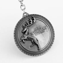 Load image into Gallery viewer, HOT Game of Thrones Keychain set House Stark Wolf Head series Key rings High quality Targaryen Dragon Alloy pendant men jewelry