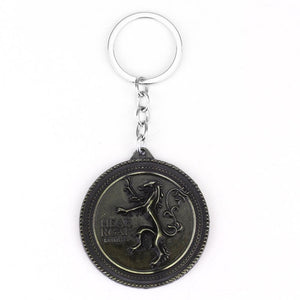 HOT Game of Thrones Keychain set House Stark Wolf Head series Key rings High quality Targaryen Dragon Alloy pendant men jewelry