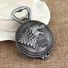 Load image into Gallery viewer, HOT Game of Thrones Keychain set House Stark Wolf Head series Key rings High quality Targaryen Dragon Alloy pendant men jewelry