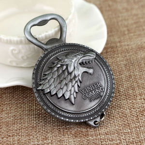 HOT Game of Thrones Keychain set House Stark Wolf Head series Key rings High quality Targaryen Dragon Alloy pendant men jewelry