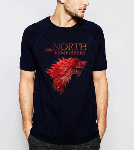 The North Remembers Game Of Thrones House Stark Men's T Shirts 2019 Summer Hot Sale 100% Cotton Tshirt Casual Brand Men T-Shirt