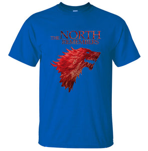 The North Remembers Game Of Thrones House Stark Men's T Shirts 2019 Summer Hot Sale 100% Cotton Tshirt Casual Brand Men T-Shirt