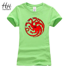 Load image into Gallery viewer, HanHent Targaryen Dragon T-shirts Women Cotton Short Tee shirts Game of Thrones Fashion T shirt Sexy Casual Clothes TB0442