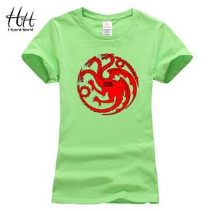 HanHent Targaryen Dragon T-shirts Women Cotton Short Tee shirts Game of Thrones Fashion T shirt Sexy Casual Clothes TB0442