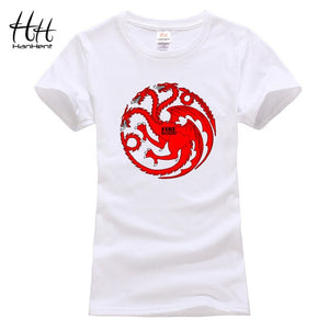 HanHent Targaryen Dragon T-shirts Women Cotton Short Tee shirts Game of Thrones Fashion T shirt Sexy Casual Clothes TB0442