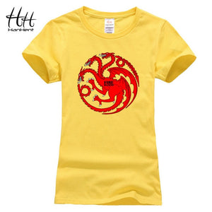 HanHent Targaryen Dragon T-shirts Women Cotton Short Tee shirts Game of Thrones Fashion T shirt Sexy Casual Clothes TB0442