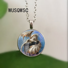 Load image into Gallery viewer, WUSQWSC 3 Colors Wholesale Art Glass Necklace Colorful Dragon Egg Necklace Game of Thrones Geekery Pendant Glass Picture Pendant