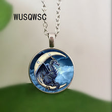 Load image into Gallery viewer, WUSQWSC 3 Colors Wholesale Art Glass Necklace Colorful Dragon Egg Necklace Game of Thrones Geekery Pendant Glass Picture Pendant