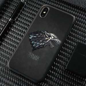 Game of Throne house Stark logo GOT Phone Case Tempered Glass Cover Soft Silicone For iPhone 5 5s Se 6 6s 7 8 Plus X XR XS MAX