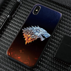 Game of Throne house Stark logo GOT Phone Case Tempered Glass Cover Soft Silicone For iPhone 5 5s Se 6 6s 7 8 Plus X XR XS MAX