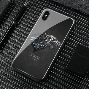 Game of Throne house Stark logo GOT Phone Case Tempered Glass Cover Soft Silicone For iPhone 5 5s Se 6 6s 7 8 Plus X XR XS MAX