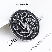 Load image into Gallery viewer, Movie Seriers Game of Throne House Stark keychain 3 Colors Alloy The Song Of Ice and Fire Targaryen Dragon  Badges Keyring Gift