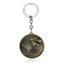 Load image into Gallery viewer, RJ Game of Thrones Keychains House Stark Wolf Pendants Key Chains A Song Of Ice And Fire Targaryen Dragon Keyring Souvenirs Gift