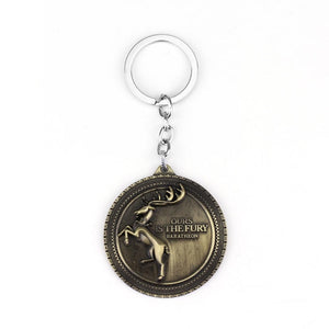 RJ Game of Thrones Keychains House Stark Wolf Pendants Key Chains A Song Of Ice And Fire Targaryen Dragon Keyring Souvenirs Gift