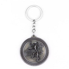 Load image into Gallery viewer, RJ Game of Thrones Keychains House Stark Wolf Pendants Key Chains A Song Of Ice And Fire Targaryen Dragon Keyring Souvenirs Gift