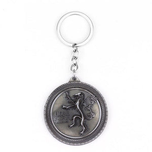 RJ Game of Thrones Keychains House Stark Wolf Pendants Key Chains A Song Of Ice And Fire Targaryen Dragon Keyring Souvenirs Gift