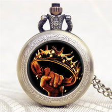 Load image into Gallery viewer, 2016 Antique Game of Thrones Strak Family Crest Winter is Coming Design Pocket Watch Unique Gifts Unisex Fob Clock