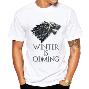 Tshirt Homme 2019 New Game of Thrones T Shirt Men Cool The North Remembers Blood Wolf top tee