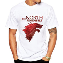 Load image into Gallery viewer, Tshirt Homme 2019 New Game of Thrones T Shirt Men Cool The North Remembers Blood Wolf top tee