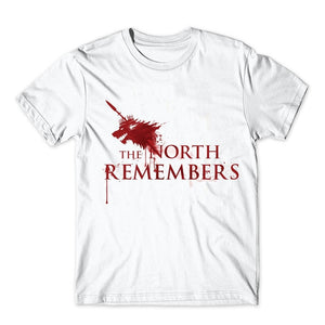 Tshirt Homme 2019 New Game of Thrones T Shirt Men Cool The North Remembers Blood Wolf top tee