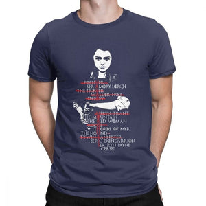 Eightin Game OF Thrones Arya Stark List Man T Shirt Short Sleeve Tops Big Size Novelty Crewneck Tees 100% Cotton T-Shirt