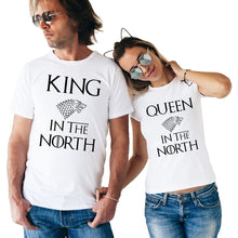 Load image into Gallery viewer, Game of Thrones King Queen In The North T Shirts Valentine Men Women Couple Clothes Lovers T-Shirts Funny Tshirts Tops Tees