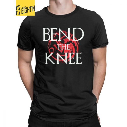 Game Of Thrones T-Shirt  Bend Knee Dragon Man's House Targaryen T Shirt Funny 100% Cotton Short Sleeve Tees Printed Clothes