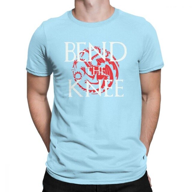 Game Of Thrones T-Shirt  Bend Knee Dragon Man's House Targaryen T Shirt Funny 100% Cotton Short Sleeve Tees Printed Clothes