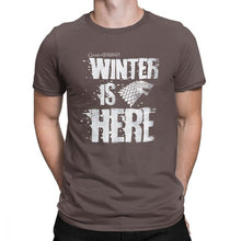 Load image into Gallery viewer, Men Game Of Thrones House Stark T-Shirt Winter is Here Leisure O Neck Short Sleeve Clothes 100% Cotton Tees T Shirt Plus Size