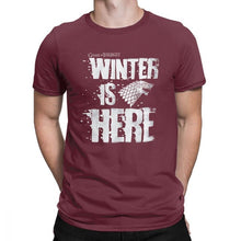Load image into Gallery viewer, Men Game Of Thrones House Stark T-Shirt Winter is Here Leisure O Neck Short Sleeve Clothes 100% Cotton Tees T Shirt Plus Size