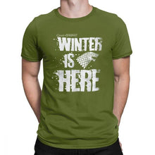 Load image into Gallery viewer, Men Game Of Thrones House Stark T-Shirt Winter is Here Leisure O Neck Short Sleeve Clothes 100% Cotton Tees T Shirt Plus Size