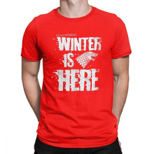 Load image into Gallery viewer, Men Game Of Thrones House Stark T-Shirt Winter is Here Leisure O Neck Short Sleeve Clothes 100% Cotton Tees T Shirt Plus Size