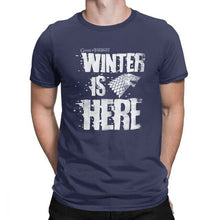 Load image into Gallery viewer, Men Game Of Thrones House Stark T-Shirt Winter is Here Leisure O Neck Short Sleeve Clothes 100% Cotton Tees T Shirt Plus Size