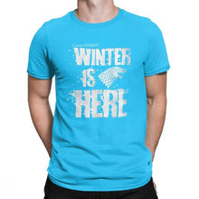 Load image into Gallery viewer, Men Game Of Thrones House Stark T-Shirt Winter is Here Leisure O Neck Short Sleeve Clothes 100% Cotton Tees T Shirt Plus Size