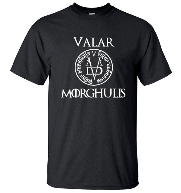 2019 Summer Tshirt Men Valar Morghulis All Men Must Die Valyrian Game of Thrones T Shirts Casual 100% Cotton Men's Tops Tees