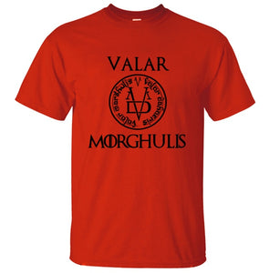 2019 Summer Tshirt Men Valar Morghulis All Men Must Die Valyrian Game of Thrones T Shirts Casual 100% Cotton Men's Tops Tees