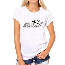 Load image into Gallery viewer, Hot 2019 T-shirt Women Game of Thrones Ringer Tee Shirt Femme Mother of Dragons T Shirt Female  Short Sleeve Cool O-neck Tops