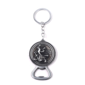 Game of Thrones Keychains House Stark Wolf Beer Bottle Opener Tool Keychain For Men Movie Jewelry