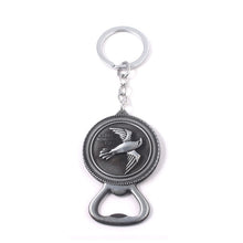 Load image into Gallery viewer, Game of Thrones Keychains House Stark Wolf Beer Bottle Opener Tool Keychain For Men Movie Jewelry