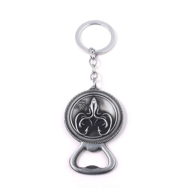 Game of Thrones Keychains House Stark Wolf Beer Bottle Opener Tool Keychain For Men Movie Jewelry