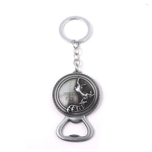 Load image into Gallery viewer, Game of Thrones Keychains House Stark Wolf Beer Bottle Opener Tool Keychain For Men Movie Jewelry