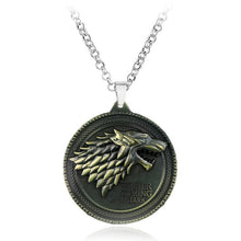 Load image into Gallery viewer, Game of Thrones necklace Stark family lion wolf dragon deer Lannister Targaryen Stark Baratheon Arryn Greyjoy family members