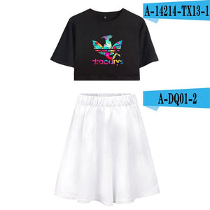 Game of Thrones Dracarys Women Two piece Set Fashion Summer Short Sleeve Crop Top+Skirt 2019 Hot Sale Casual Trendy Clothes